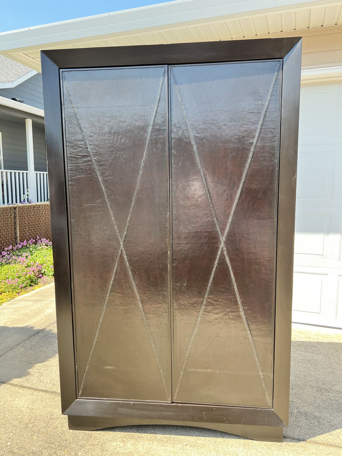Dark Wood Armoire Storage Cabinet