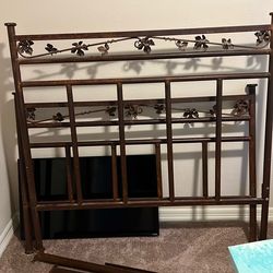 Antique Queen Size Metal Frame Bed Frame