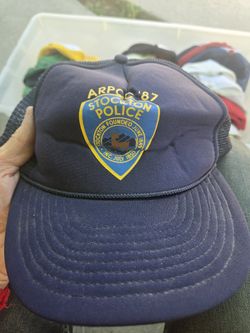 Stockton Police Dept Vintage 80s Snapback Trucker Hat