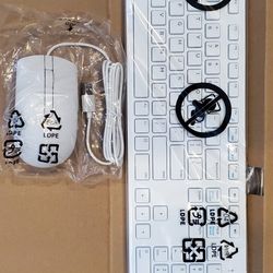 Dell White Keyboard And Mouse New