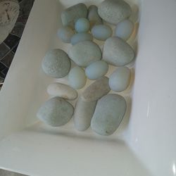 Centerpiece Glass tray with gloss Stone