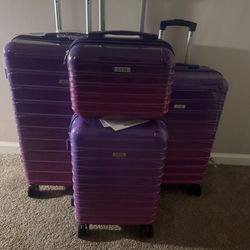 UUH Purple Hard Shell Luggage Set