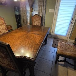 45×72 Inch Dining Table with 20 inch extender and 6 Dining Chairs