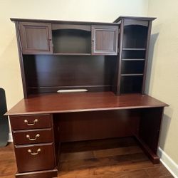 Wooden Table & Hutch