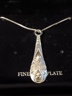 Elegant 925  Silver spoon necklace