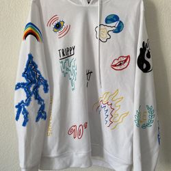 Brand New White Hoody Mushrooms And Aliens Etc