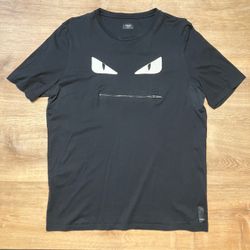 Fendi Monster Eyes T Shirt Zipper Pocket Mouth CLEAN AUTHENTIC Mens Size XXL