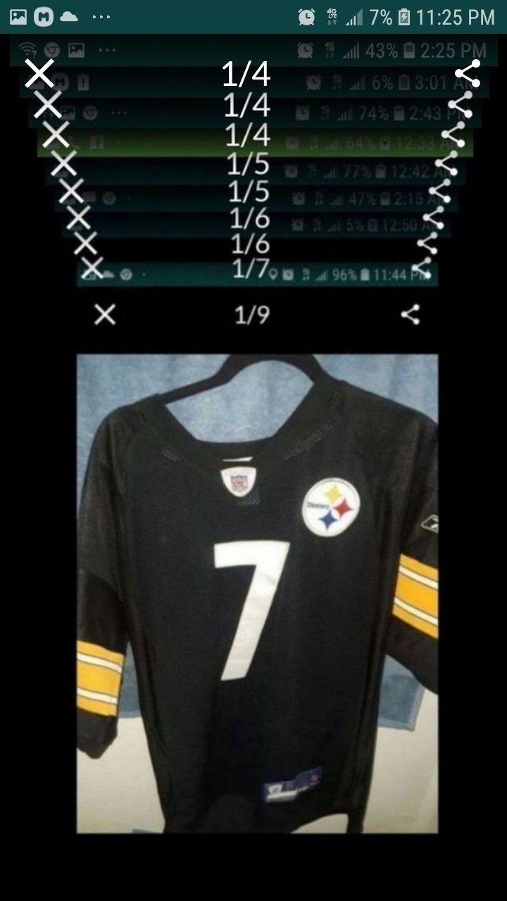 Pittsburgh Steelers Ben Roethlisberger Reebok Mens Size 50 "Large" Jersey