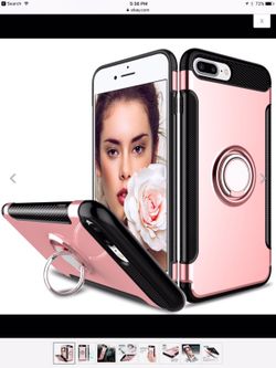 iPhone 7/8 plus ring Shockproof Rose Gold Cover