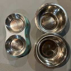 2 Set Of Cat Bowls 