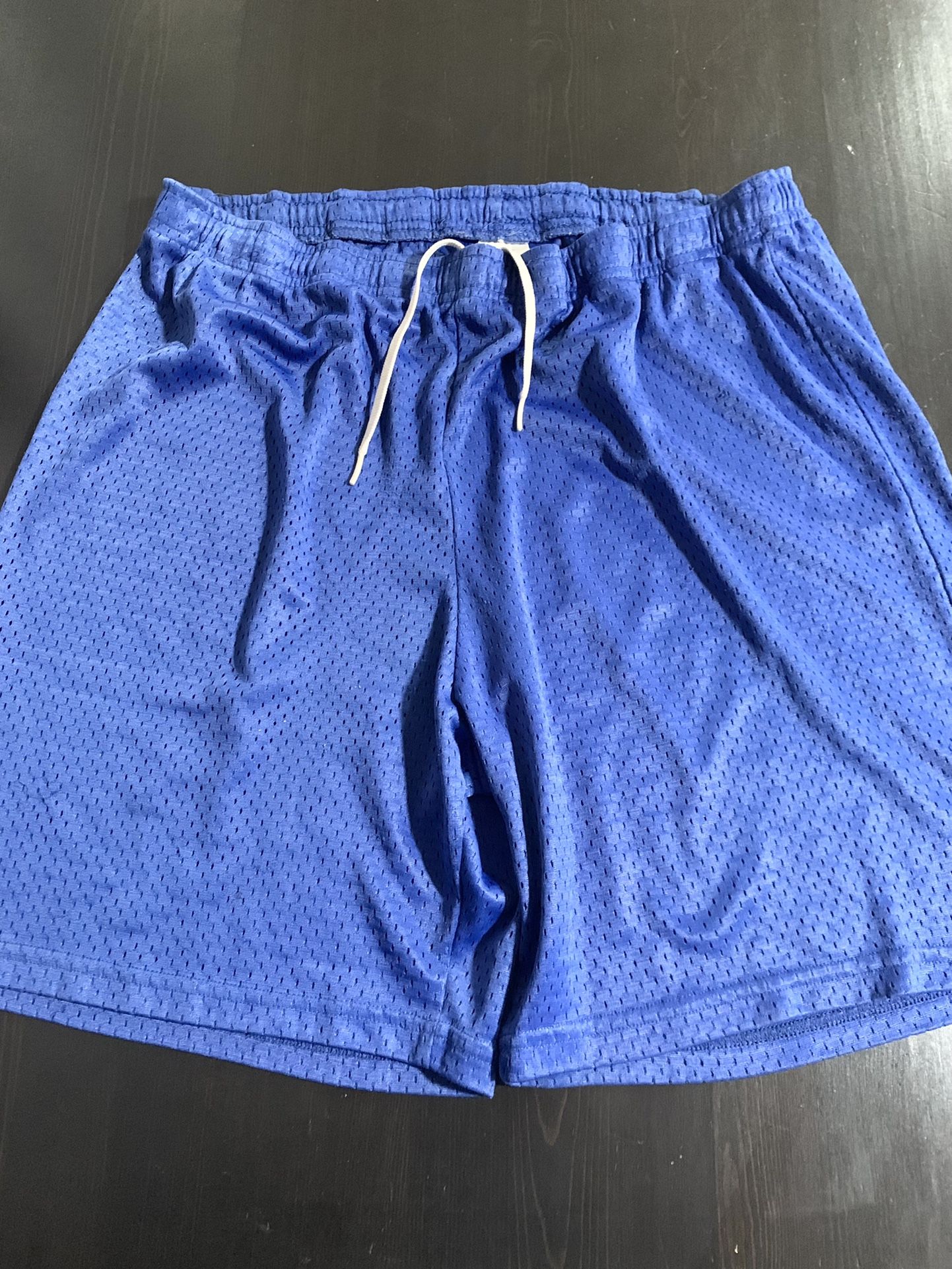 Blue Mesh Shorts Basketball Football Track Running Spring Large Russell