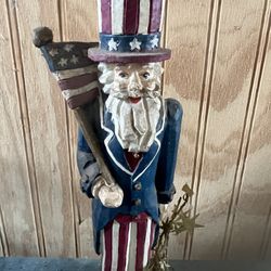 WOODEN UNCLE SAM BICENTENNIAL CANDLE HOLDER