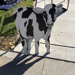 Wooden Cow Cut Out Decoration