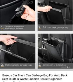 Baseus Car Trash Can Garbage Bag For Auto Back Seat Dustbin Waste Rubbish Basket Organizer Storage Bag Car Accessories