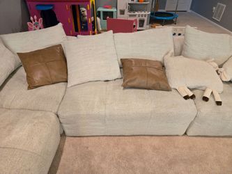 Massive Modern Modular Sectional Sofa - Light Beige / Cloud Style