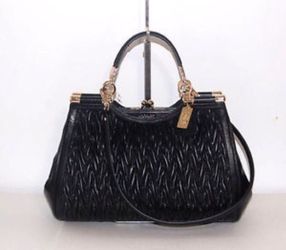 NWT Black Leather Coach Pinnacle Madison Bag $698