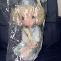 Precious Moments Graduation Jenny Plush Girl Doll 1985 Stand Locket Applause Tag