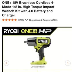 Ryobi High Torque  Impact