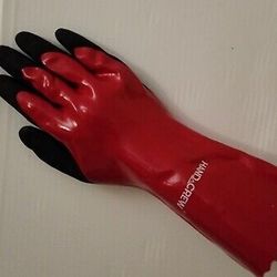 HandCrew Unisex Nitrile Chemical Gloves, Medium / Large  M/L Hand Crew

