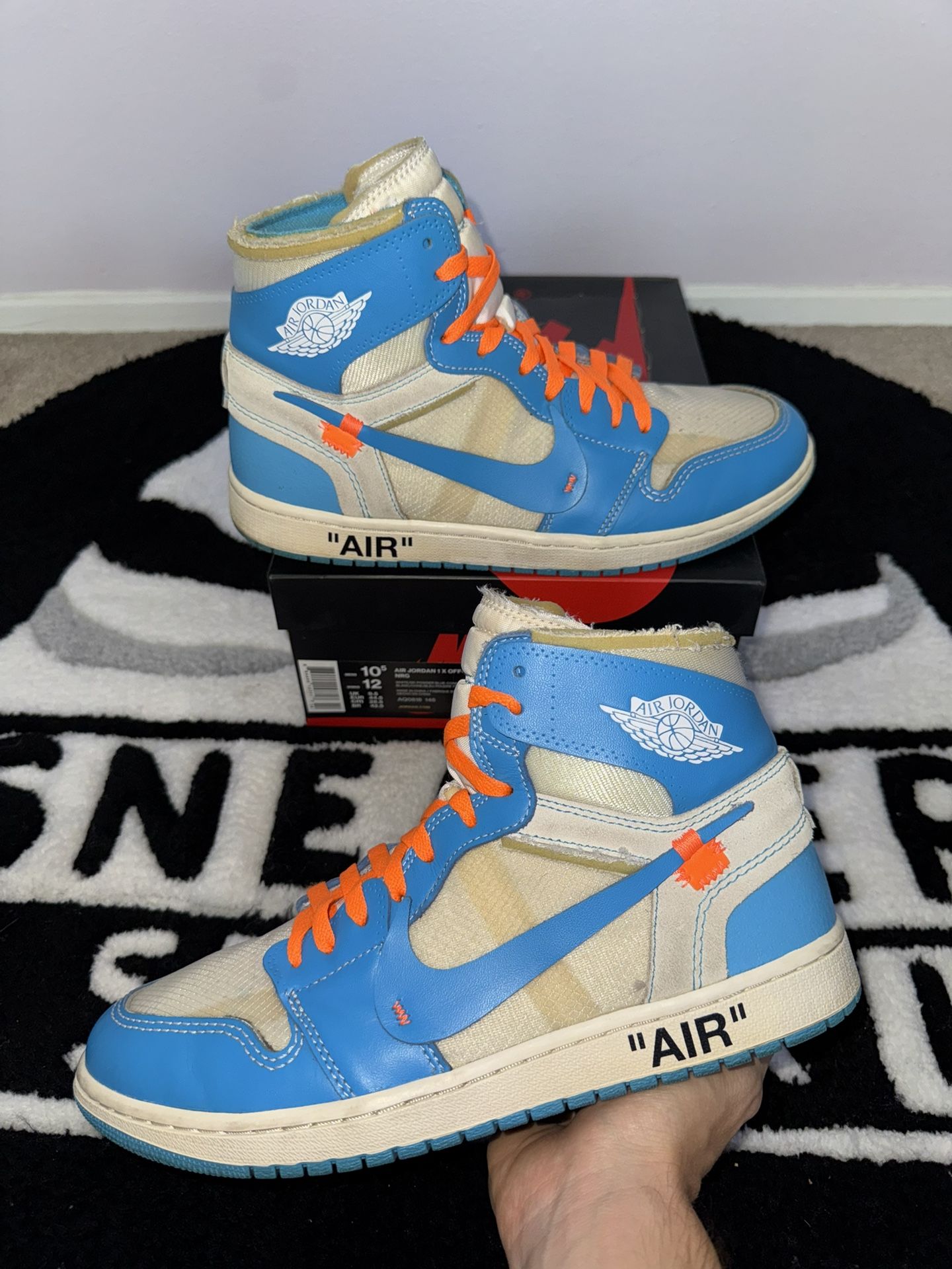 Jordan 1 Retro OG x Off-White High UNC (Size 10.5)
