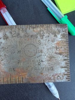 Vintage NICHOLLS Mfg Co Rafter Framing Square