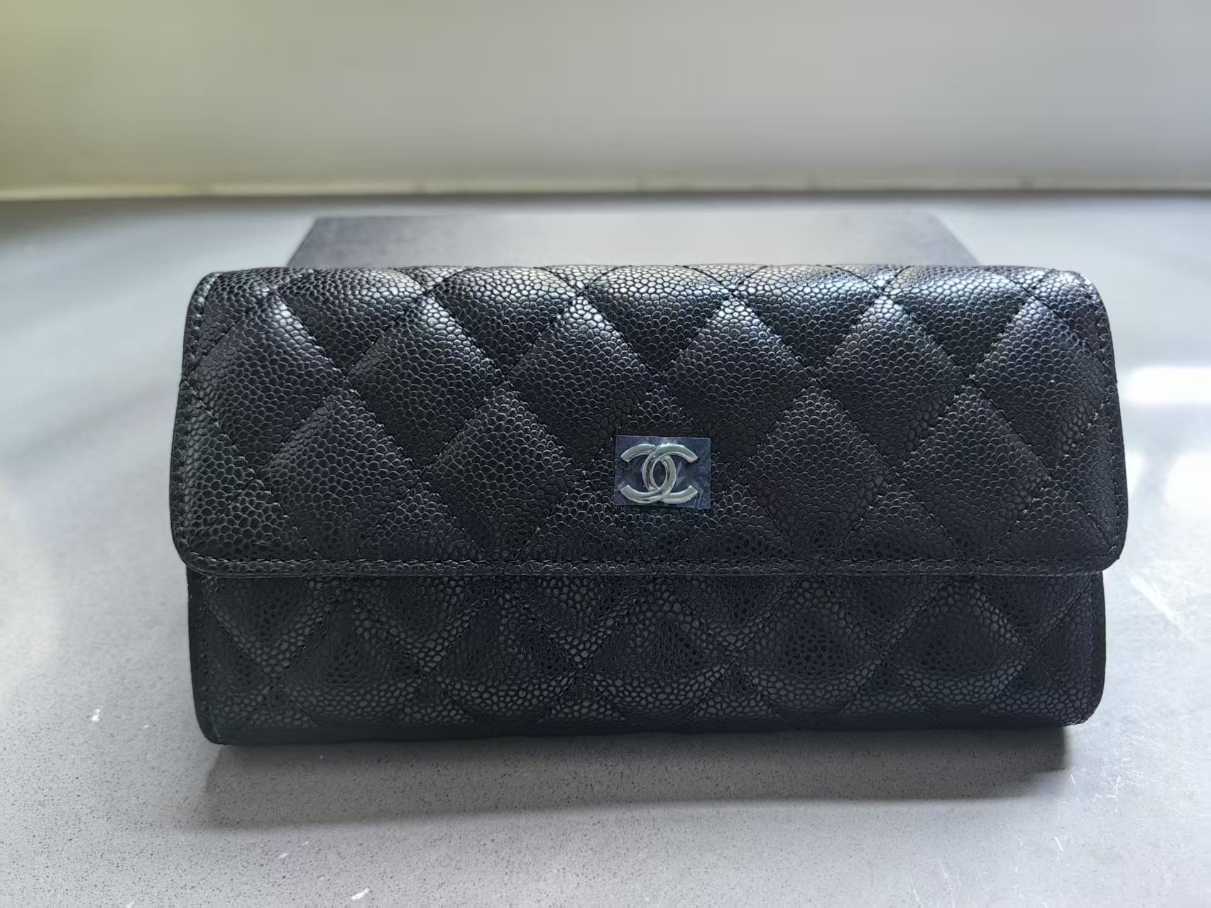 Chanel Classic Black Diamond Wallet
