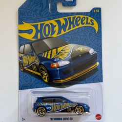 Hot Wheels 92 Honda Civic EG Blue Gold