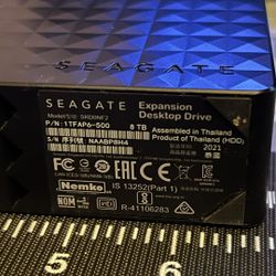 USB3 Seagate 8TB Expansion desktop Drive - HDD Smart Healthy - external Hard Drive