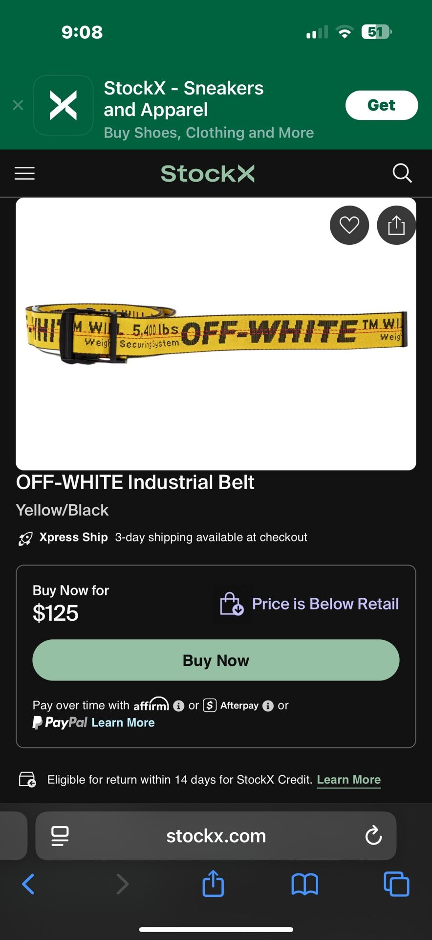 OFF WHITE BELT
