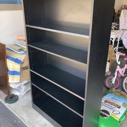Black Solid Real Wood 6 Shelf  Book Case 