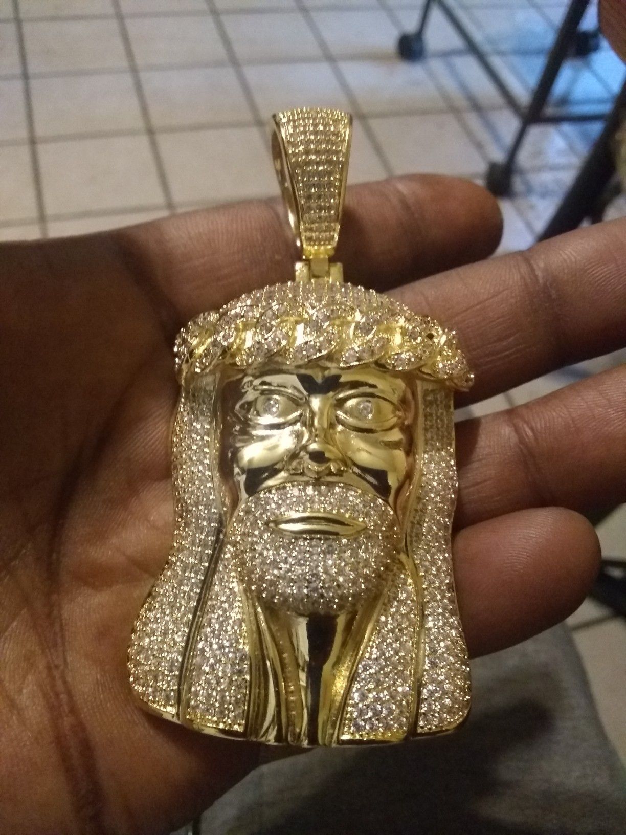 Gold filled Jesus piece pendant