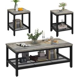Coffee Table Set, Center Table and 2 End Tables