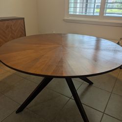 Article brand Conan 54" Round Dining Table - Walnut