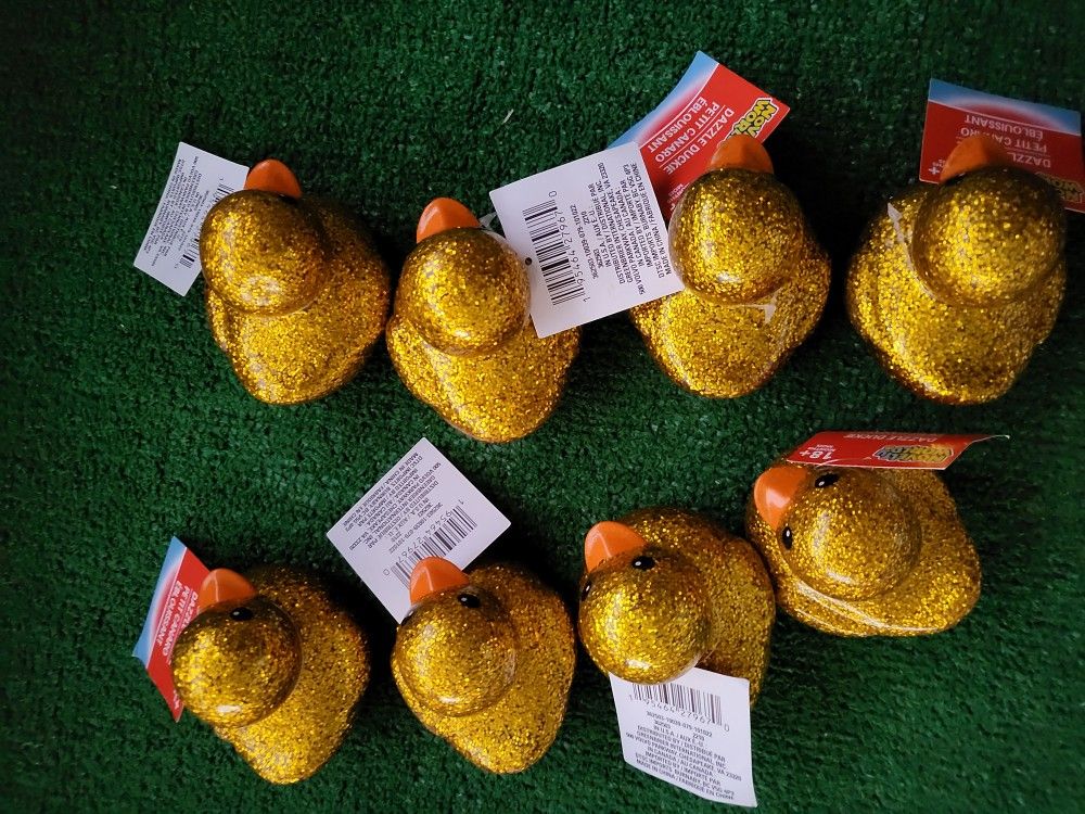 Glitter Dazzle GOLD Rubber Duckie Duck Bath Toys