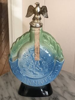 1970’s Jim Beam 25th Anniversary AMVET Liquor Decanter