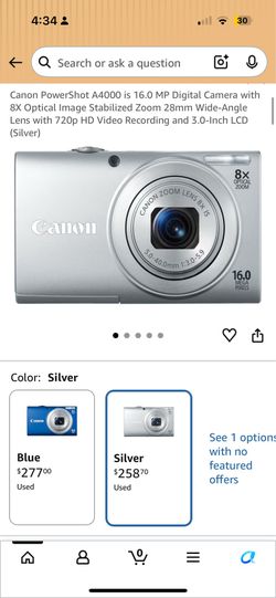 Canon Powershot A4000 camera