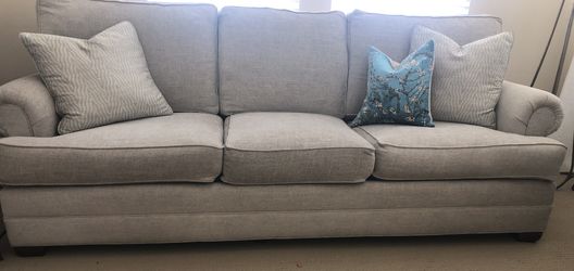 Century Furniture 8' Sofa – Heather Gray  Beautiful Century Furniture Cornerstone 8-foot sofa  MCM