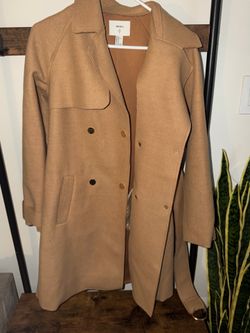 Forever 21 Tan/Brown Suede Coat with Belted waist