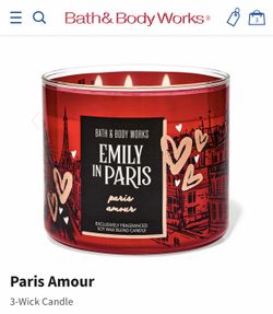 Limited Edition! BATH & BODY WORKS✨Netflix🗼Emily in Paris💕👠🎀 PARIS AMOUR 🎀👠💕3-wick candle $18 or 2 for$30! 