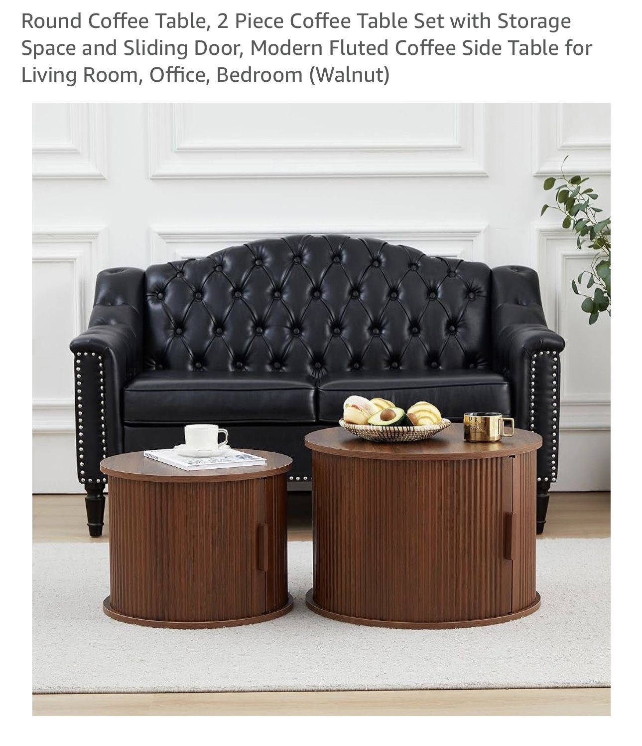 Round Coffee Table, 2 Piece Coffee Table Set