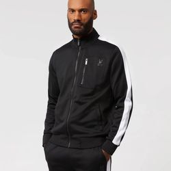 Psycho Bunny Mens Big &Tall Moro Track Jacket, Black