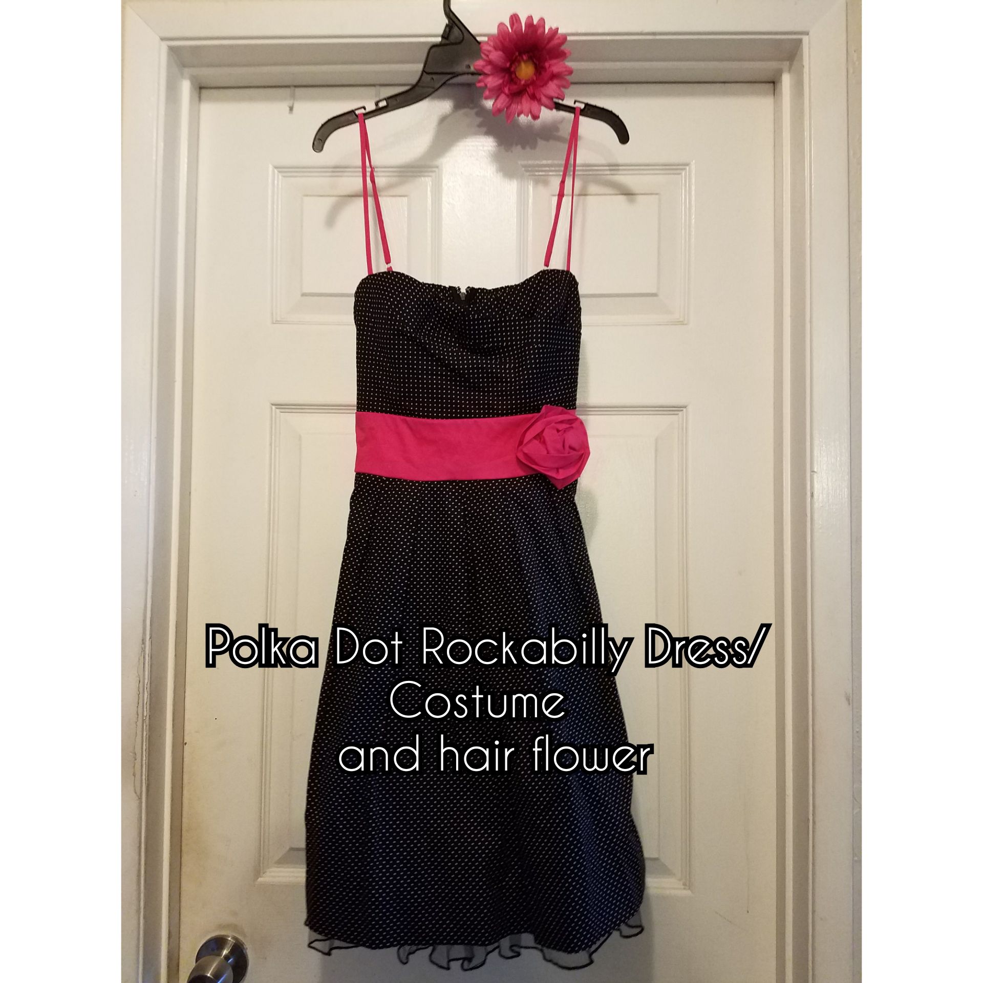 Rockabilly Dress/ Costume And hair piece (flower)