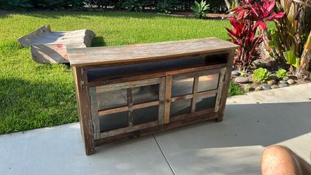 Wood console cabinet or media