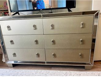 Silver mirrored dresser