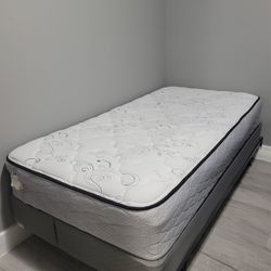 Twin Matress, Box Spring, and Metal Frame