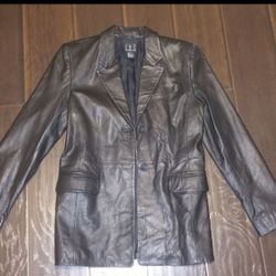 Black leather INC jacket coat size 8 Sweater Clothes Outfit Womens 