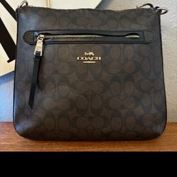 Coach Signature Canvas Leather File Crossbody Bag i