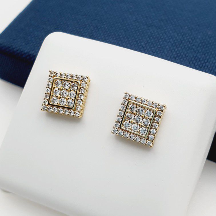 "14K Gold Plated Cubic Zircon Earrings, INUS1BR120 for Sale in