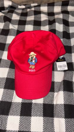 Polo Ralph Lauren Bear Embroidered Red Cap