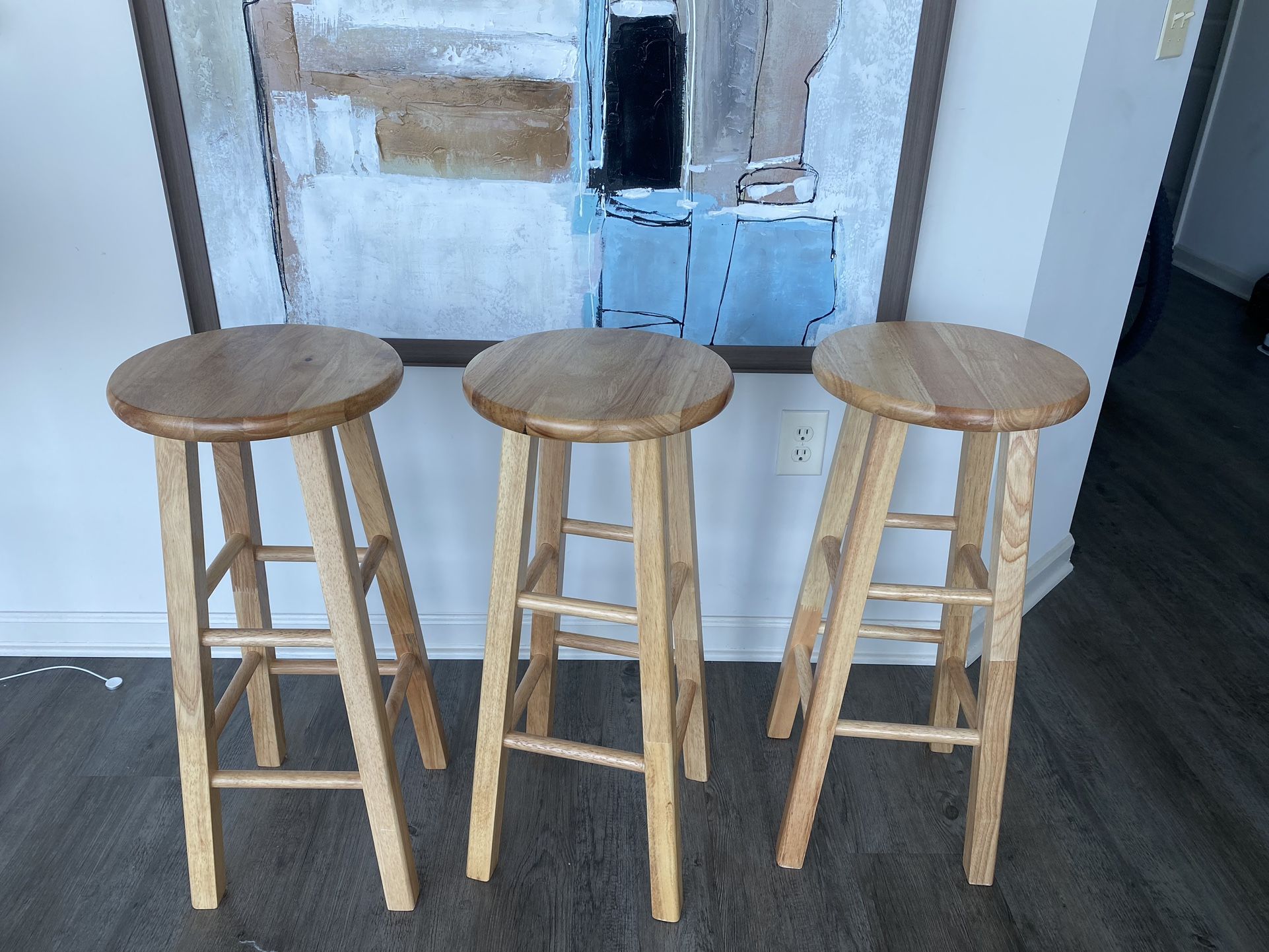 Wooden Bar Stool Chairs Counter Height 29”